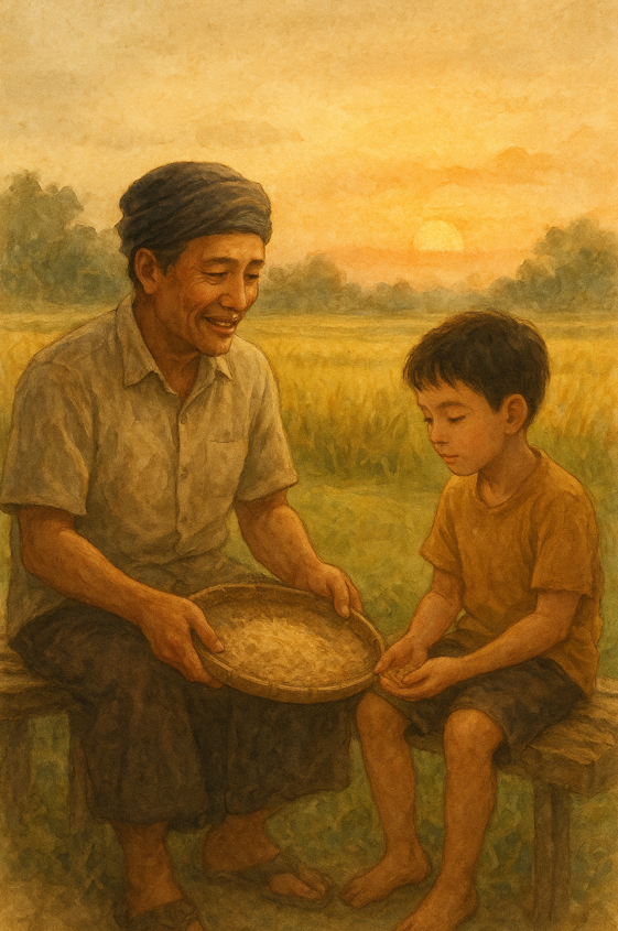 Kulit Gabah di Tangan Ayah